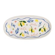 Plat ovale en grès jaune 31x16cm - Solencia