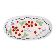 Plat ovale en grès rouge 31x16cm - Solencia