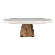 Plateau en marbre blanc et manguier 30x30xh10cm - Organic