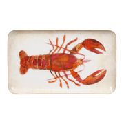 Plateau homard en fer corail 26x16cm - Bord de mer