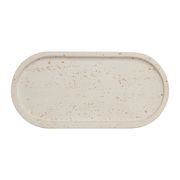 Plateau ovale en ciment écru moucheté 25x12cm - Organic