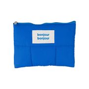 Pochette en tissu matelassé indigo - Quilted
