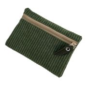 Pochette en velours kaki