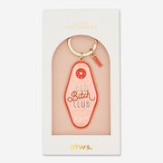 Porte-clés "bad bitch club" en émail rose