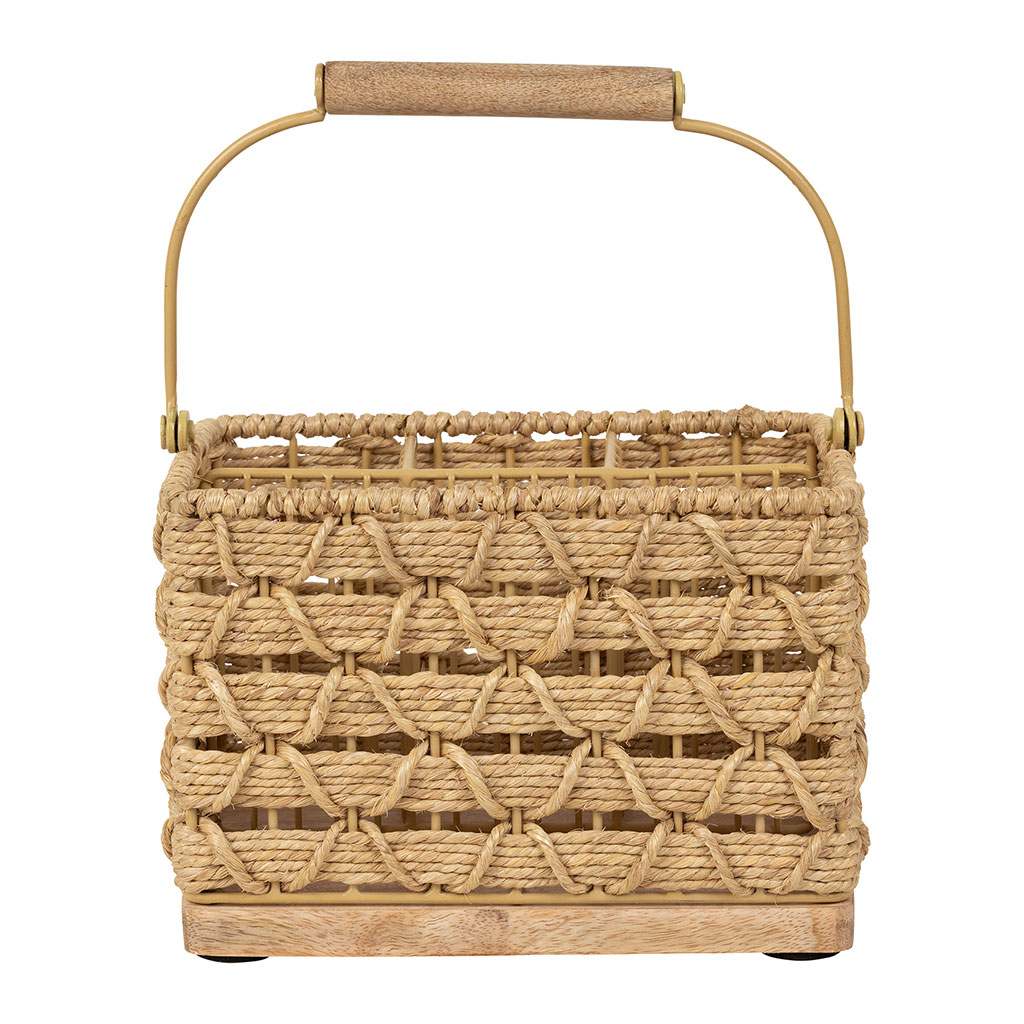 Porte ustensiles en corde de jute naturel h15cm 