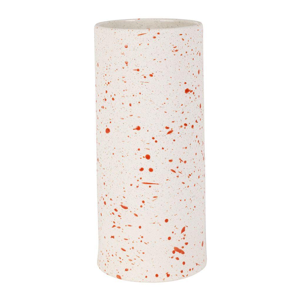 Porte-ustensiles en grès moucheté écru et terracotta h12cm - Epura