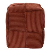 Pouf en tissu côtelé tressé terracotta - Scarlett