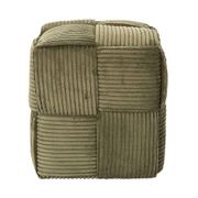 Pouf en tissu côtelé tressé vert - Scarlett