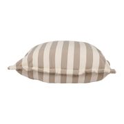 Pouf d'extérieur en tissu rayé beige et écru 80x80cm - Sola