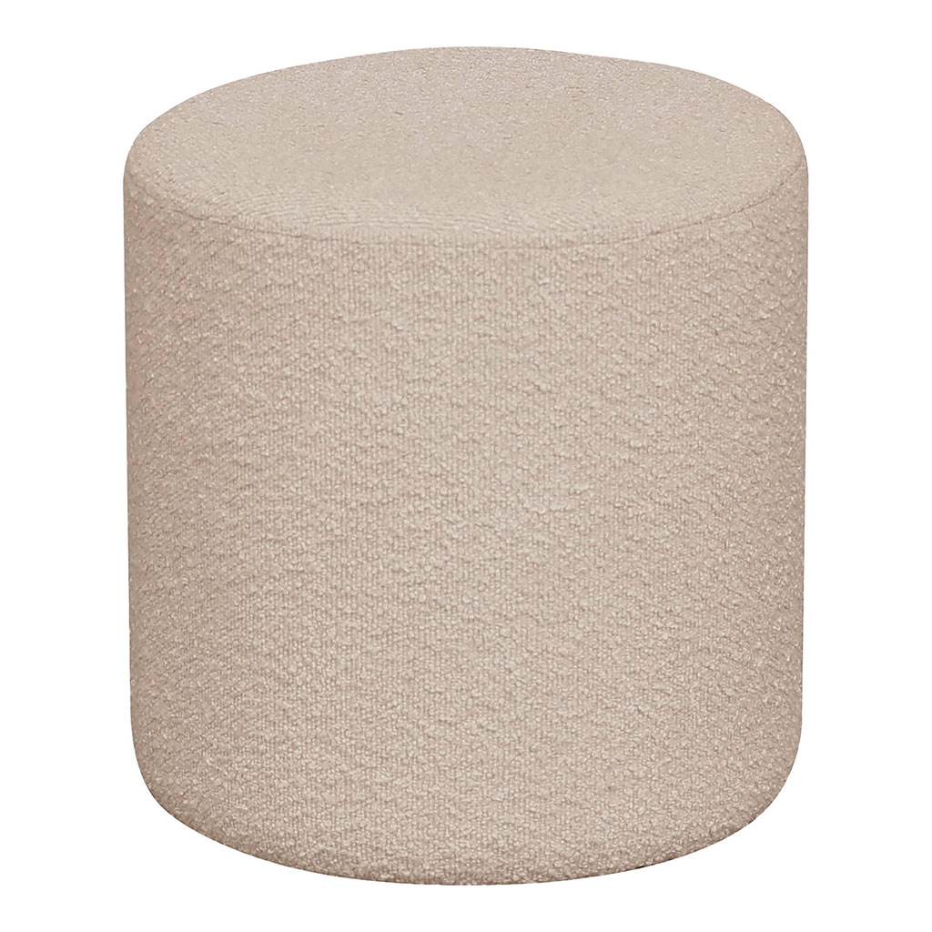 Pouf en tissu bouclette beige  - Will