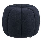 Pouf en tissu bouclette bleu marine - Paris