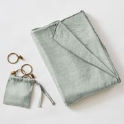 Rideau ajustable en lyocell lichen avec 8 anneaux pince 140x270cm - Lysandre