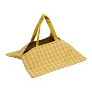 Sac à tarte à carreaux en coton jaune 40x40cm - Campagne