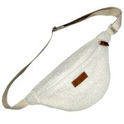 Sac banane en bouclette écru