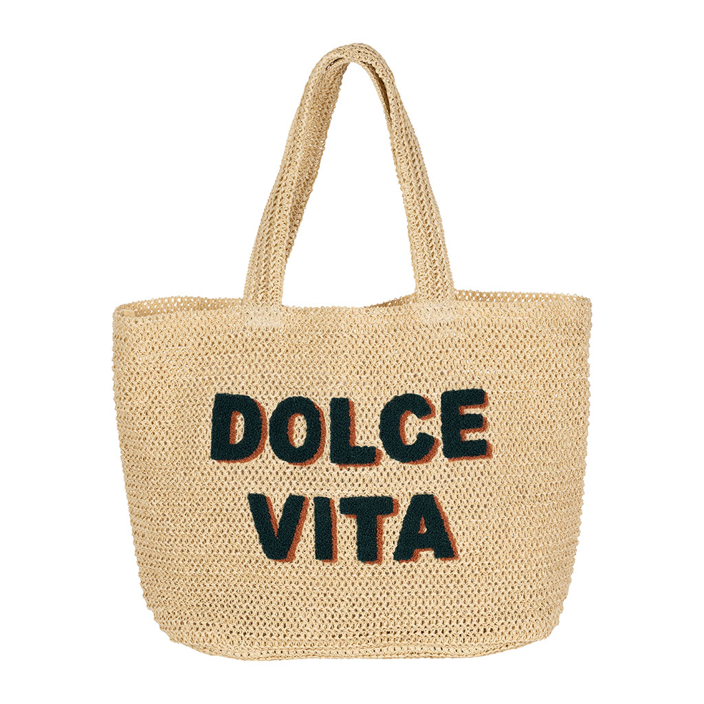 Sac brodé "dolce vita" en corde de papier - Lumi