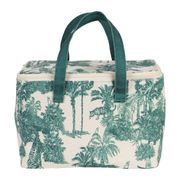 Sac isotherme en coton écru et palmiers émeraude - Mocoa