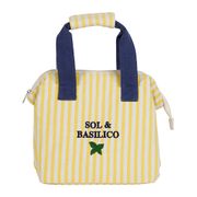 Sac isotherme en coton rayé jaune et bleu - Solencia