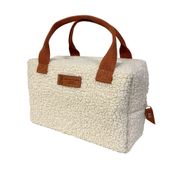 Sac isotherme en tissu bouclette écru