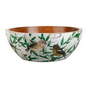 Saladier en bois d'acacia naturel et blanc d30cm - Serin