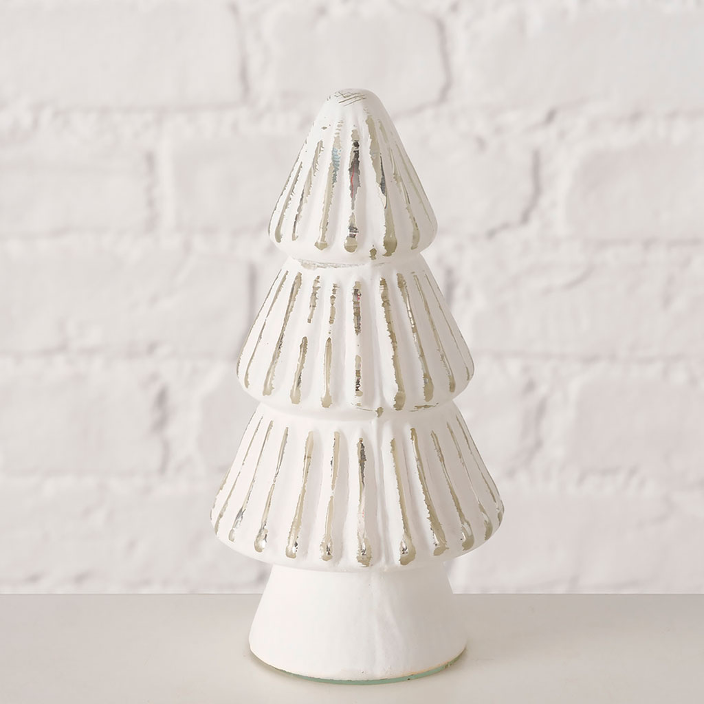 Sapin en verre blanc h14cm