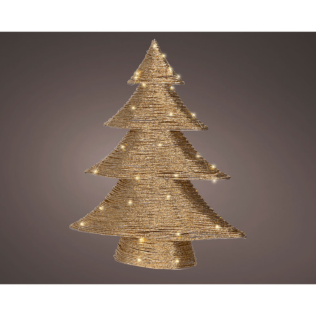 Sapin LED en papier doré h60cm