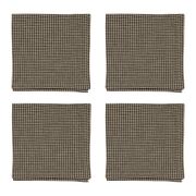 Serviettes x4 à carreaux en coton noir 40x40cm - Campagne