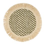 Set de table rond kaki et naturel d38cm - Franja