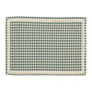 Sets de table à carreaux x2 en coton bleu antique 50x35cm