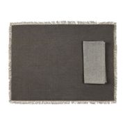 Sets de table et serviettes (x4) en coton gris - Nemesia