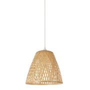 Suspension conique en bambou naturel d30cm E27 - Kami