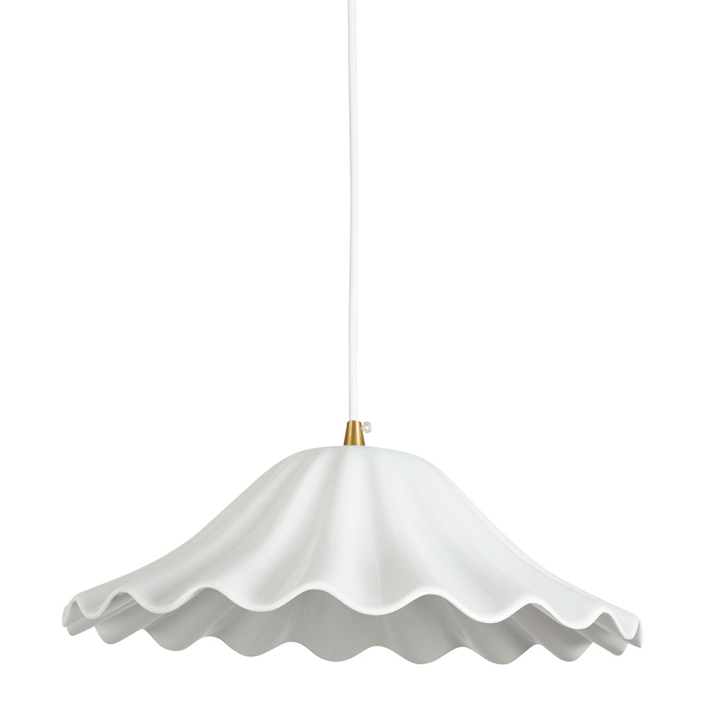 Suspension en porcelaine blanc d31cm E27 - Clarelis