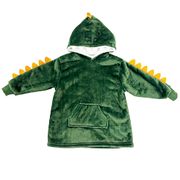 Sweat plaid dinosaure pour enfant en tissu vert 45x60cm