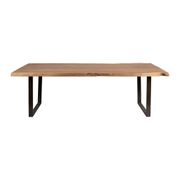 Table à manger en acacia massif et pieds en fer noir 200x100cm - Factory