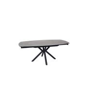 Table à manger extensible en céramique bronze et métal noir 130(+30)x100cm - Seville