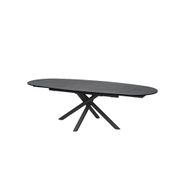 Table à manger extensible en céramique bronze et métal noir 180(+77)x110cm - Vigo