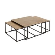 Table basse gigogne (lot de 3) en fer doré - Félia