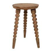 Bout de canapé rond en bois recyclé naturel d34cm - Campagne