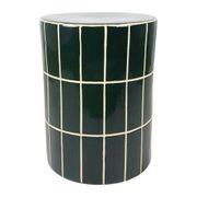 Table d'appoint ronde en grès vert sapin d33cm - Karoz