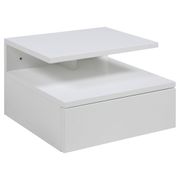 Table de chevet mural en bois blanc 1 tiroir 35x32cm - Ashlan
