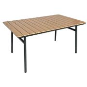 Table de jardin en aluminium antracite et effet chêne 150x90cm - Manille