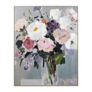 Tableau sur toile bouquet mauve 80x100cm