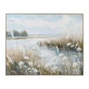 Tableau sur toile estuaire bleu et beige 100x80cm