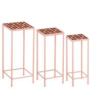 Tables d'appoints x3 en fer rose - Bologna