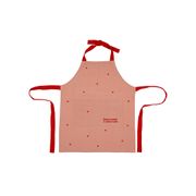 Tablier pour enfant en coton rose et rouge - Douce amour