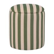 Tabouret coffre en coton rayé vert - Belly