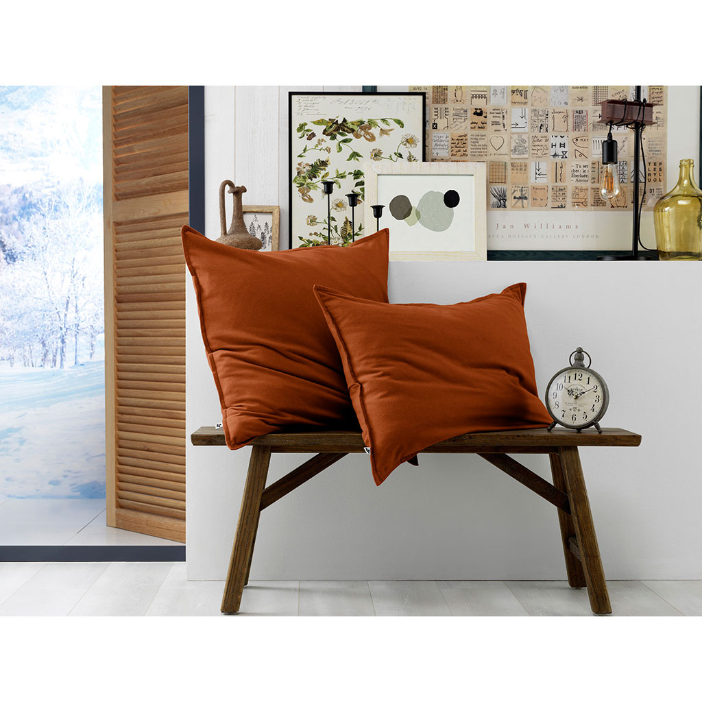 Taie d'oreiller en flanelle tomette 50x70cm - Candice