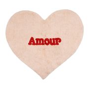 Tapis cœur en coton rose et rouge 80x72cm - Douce amour