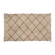 Tapis en coton tufté écru et terracotta 125x80cm - Geometric