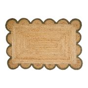 Tapis en jute naturel et kaki 90x60cm - Romancero