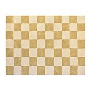 Tapis tufté en coton à carreaux écru et beige 200x140cm - Karoz